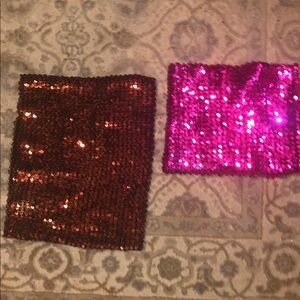 😇 Sequin Tube Tops in Bronze and Hot Pink